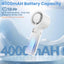 Portable Mini Handheld Fan with Ice Cooler, 180° Adjustable Head, Hook & Phone Stand, 13000RPM Turbo 5-Speed, 4000Mah Battery, Personal Fan for Travel/Office/Outdoor (Milky White)