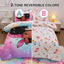 A Nice Night Black Girl Princess with Wings Comforter Set,Pink Gradient Glitter Rainbow Galaxy 6Pcs Kids Twin Size Bedding Set,Room Decor for Girls