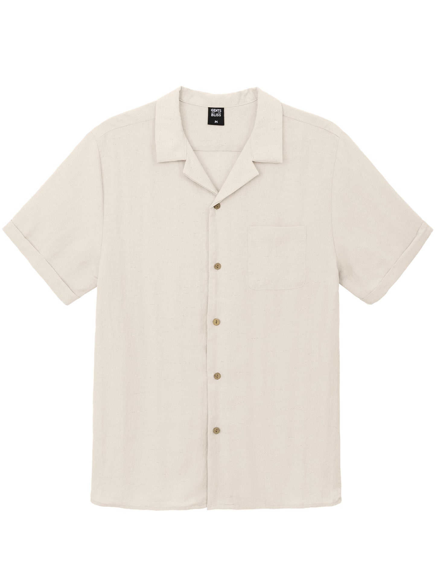 GENTS BLISS Men Linen Shirts Casual Short Sleeve Button down Shirts for Men Beach Tops with Pocket