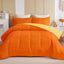 Exclusivo Mezcla Lightweight Reversible Queen Size Comforter Set, down Alternative Comforter with 2 Pillow Sham, Queen Size Bedding Set for All Seasons, Orange/Yellow
