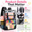 DAKIMOE Clear Backpack for School Stadium Bookbag Transparent Book Bag Large 17''