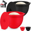 Selftek 2 Pcs Silicone Bowl Liners for 7 Qt Kitchenaid Mixers - Accessories and Attachments for Cooking and Baking, Heat-Resistant & Easy to Clean, 2 Liners with Lids (Red & Black)