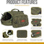 ONETIGRIS Tactical Dog Backpack for Medium & Large Dogs - Durable Nylon Hiking Pack with Spacious Side Pockets (Green, Large)