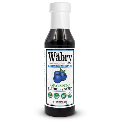 Wäbry Blueberry Syrup No Added Sugar – 13.8Oz (390G), Natural Fruit Flavor Organic Snow Cone Syrup Sweetened with Stevia & Erythritol for Shaved Ice, Waffles, Ice Cream, Tea, Non-Gmo, Dye-Free & Vegan