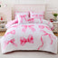 Twin Comforter Sets Pink Bed in a Bag for Girls, 6 Pieces Bow Twin Size Bedding Sets with Sheets for Kids