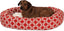 Majestic Pet 52 Inch Links Sherpa Calming Dog Bed Washable – Cozy Soft round Dog Bed with Spine for Head Support - Fluffy Donut Dog Bed 52X35X11 (Inch) – round Pet Bed X- Large - RED