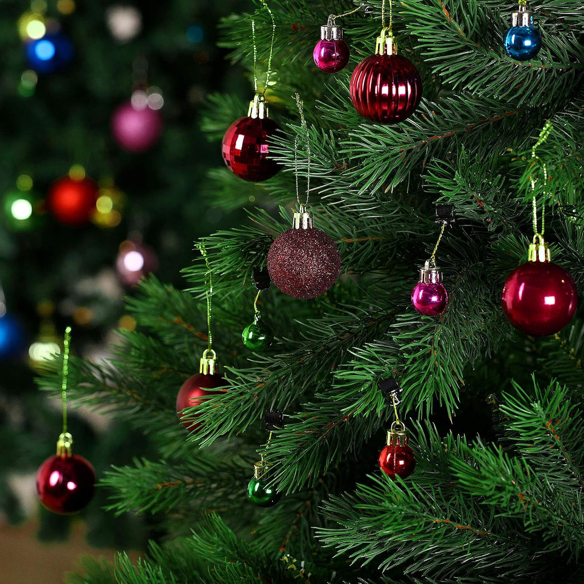 Hicarer 36 PC Christmas Ornaments, 1.57 Inch Shatterproof Burgundy Ball
