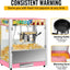 Commercial Countertop Popcorn Maker Machine 8 Ounce Kettle Movie Theater Automatic Popcorn Popper with Heating Rod Heat Lamp Safety Tempered Glass Doors