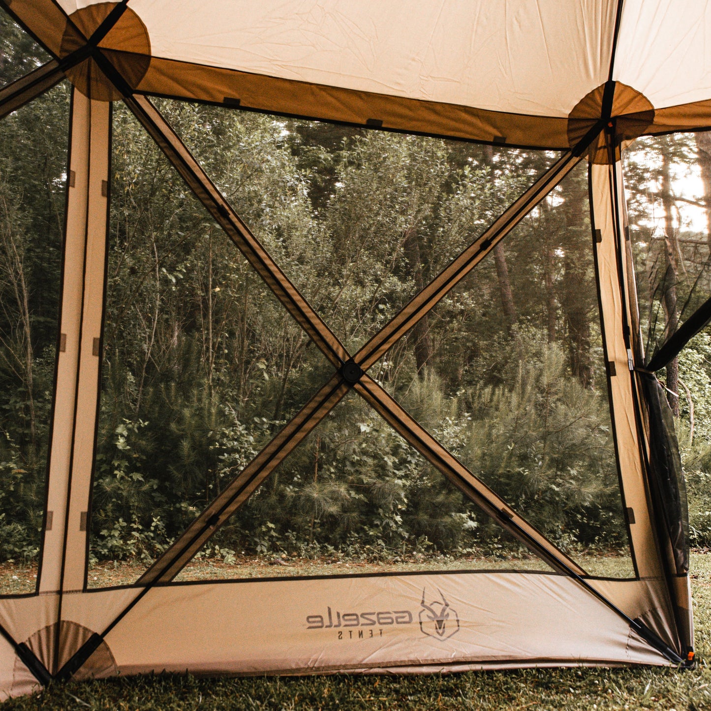 Gazelle Tents™, G6 6-Sided Portable Gazebo, Hub Screen Tent, Desert Sand, GG602DS