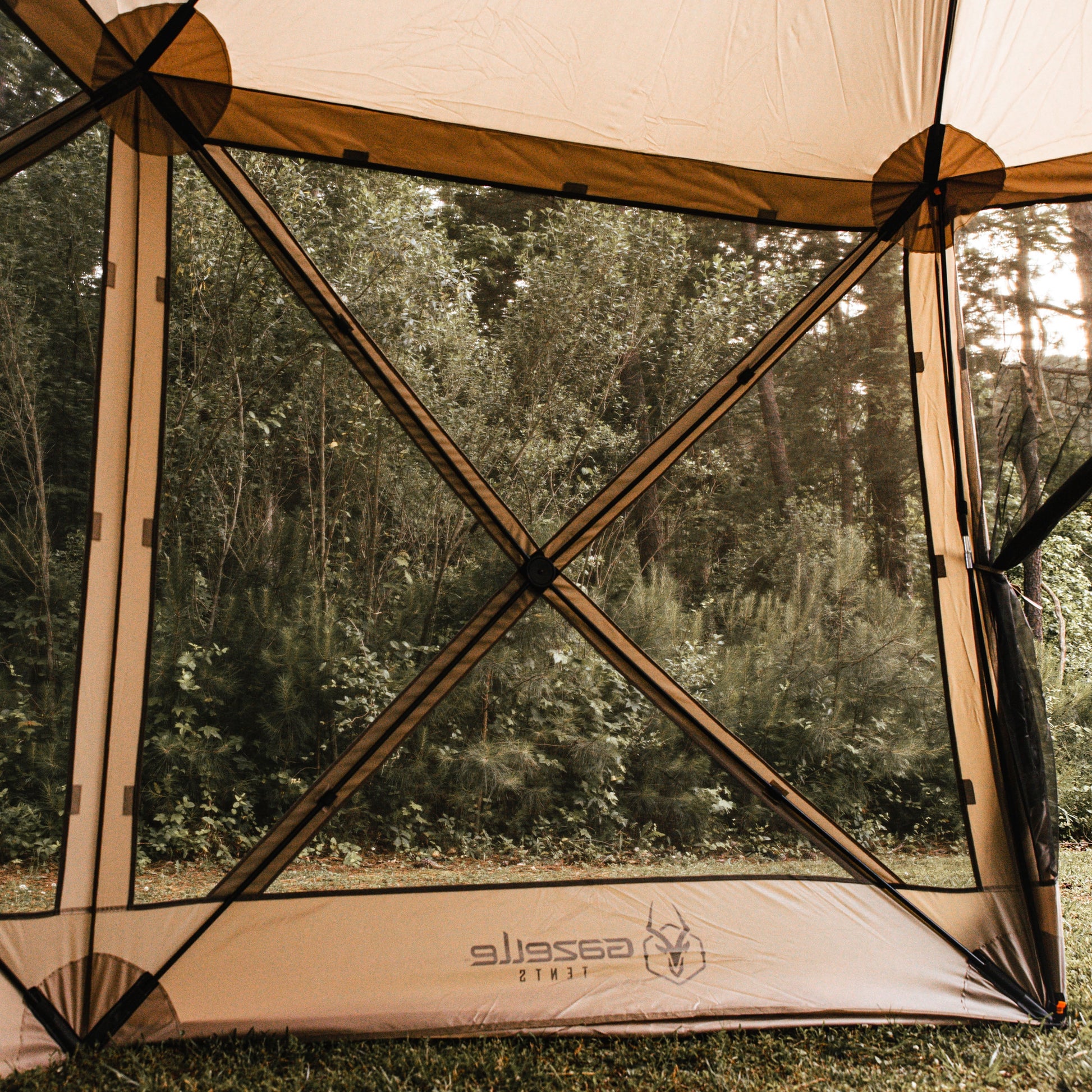 Gazelle Tents™, G6 6-Sided Portable Gazebo, Hub Screen Tent, Desert Sand, GG602DS