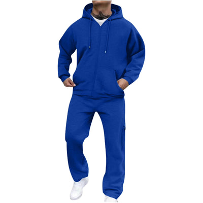 Brnmxoke Tracksuit for Men Full Zip Hooded Sweatshirt Sets Matching Wide Leg Cargo Pants 2 Piece Outfit Dark Gray,Xxxl