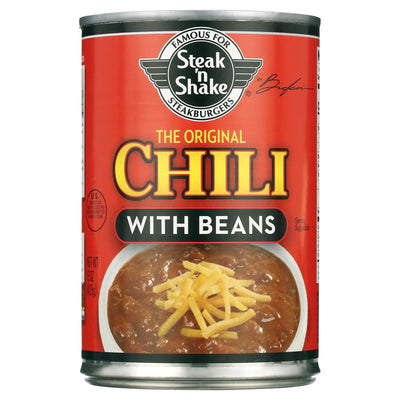 (4 Pack) Pinnacle Foods Steak 'N Shake Chili with Beans, 15 Oz
