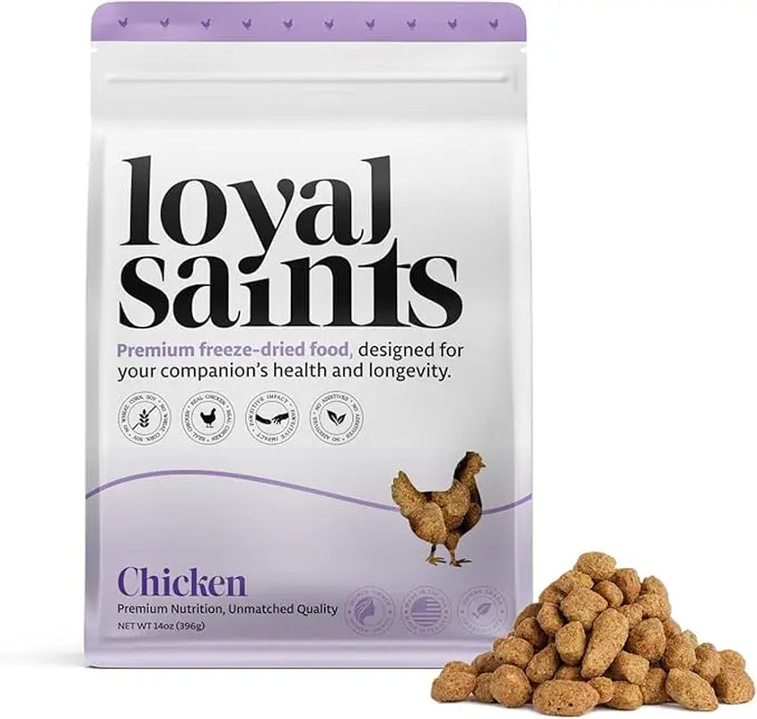 Loyal Saints Premium Freeze-Dried Chicken Dog Food 5Oz - Healthy, High Protein, and Grain-Free Raw Chicken Nuggets - Complete and Balanced Meal Topper, Snack, Dog Food & Picky Eater Favorite - Made in the USA - Woman Owned - Dog Nutrition - Dog Treat