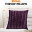 Cheer Collection Faux Fur Throw Pillows - Decorative Pillows for Couch, Bed Throw Pillows, Purple Accent Pillows for Bedroom or Living Room Aesthetic, Set of 2 Furry Throw Pillows, 18”X18”