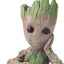 Baby Groot Pen Pot Tree Man Pens Holder or Flower Pot with Drainage Hole Perfect for a Tiny Succulents Plants 6" (Grayish Brown)