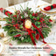 Christmas Wreath with Lights,Outdoor Pre-Lit Christmas Wreaths for Front Door-24 Inch Xmas Door Wreath with Pine Needles Pine Cones and Red Berries- Farmhouse Home Christmas Decorations