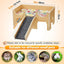 Upgraded Guinea Pig Castle, Sturdy Wooden Guinea Pig Hideout, Small Animal House Bed Hut Habitats with Stairs, Easy to Assemble for Hamsters Bunny Chinchillas Playing Hiding