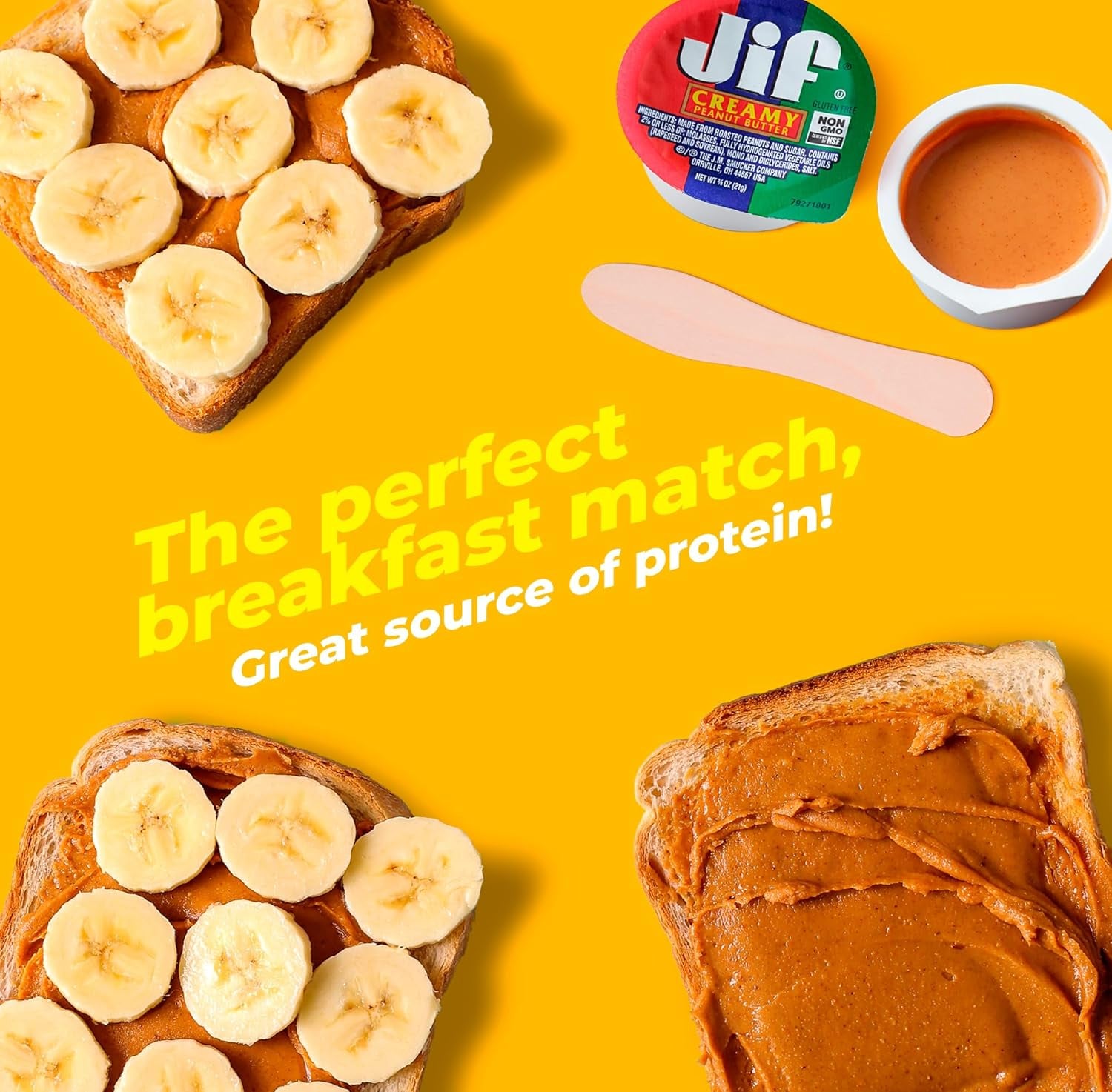 Peanut Butter To-Go Cups, Natural & Creamy 0.75 Oz Single-Serve, Pack of 18 with Wooden Spoons - Office Holiday Snacks, Coworker Gift Ideas, Secret Santa Gift, Holiday Treats