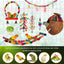 Parakeet Bird Parrot Toys Colorful Swing Chewing Hanging Toys with Bells Climbing Ladder Coconut Bird Cage for Small Cockatiels,Conures,Finches,Budgie,Macaws,Love Birds (PET-ONLY USE)