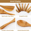 AIUHI Wood Spoons for Cooking, Nonstick Kitchen Utensil Set, Wooden Spoons Cooking Utensil Set Non Scratch Natural Teak Wooden Utensils for Cooking (Teak 8 Pack)