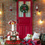 Suzile Christmas Wreath Porch Goose Outfit, 23 Inch Cement Plastic Geese