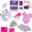 ZNTWEI American 18 Inch Doll Travel Suitcase Play Set with 18 Inch Doll Clothes and Accessories Including Sunglasses Camera Computer Phone Ipad Travel Pillow Ect