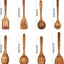Teak Wooden Spoons for Cooking - 8Pcs Kitchen Utensils Set with Spatulas