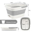 Beinilai Collapsible Foot Bath Basin for Soaking Feet,Foot Soak Tub,Plastic Foot Bucket with Handles and Massage Acupoint,Foldable Laundry Basket-Gery