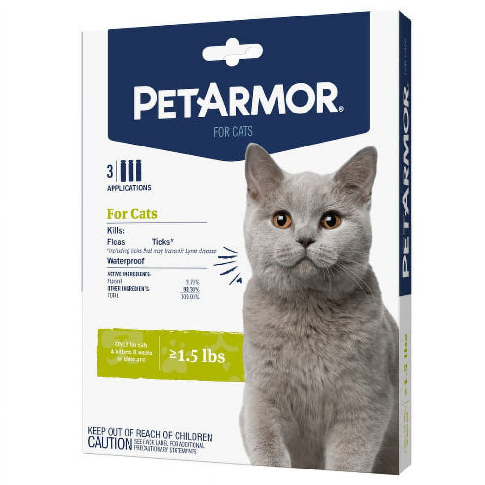 Petarmor Topical Flea & Tick Treatment for Cats over 1.5 Lbs, 3-Month Supply, 3 Count