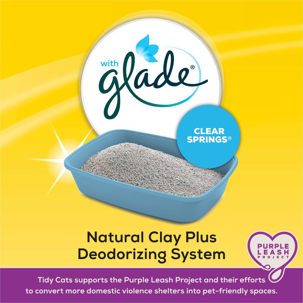 Purina Tidy Cats Multi-Cat Clumping Kitty Litter, Glade Clear Springs Deodorizing, 35 Lb Pail