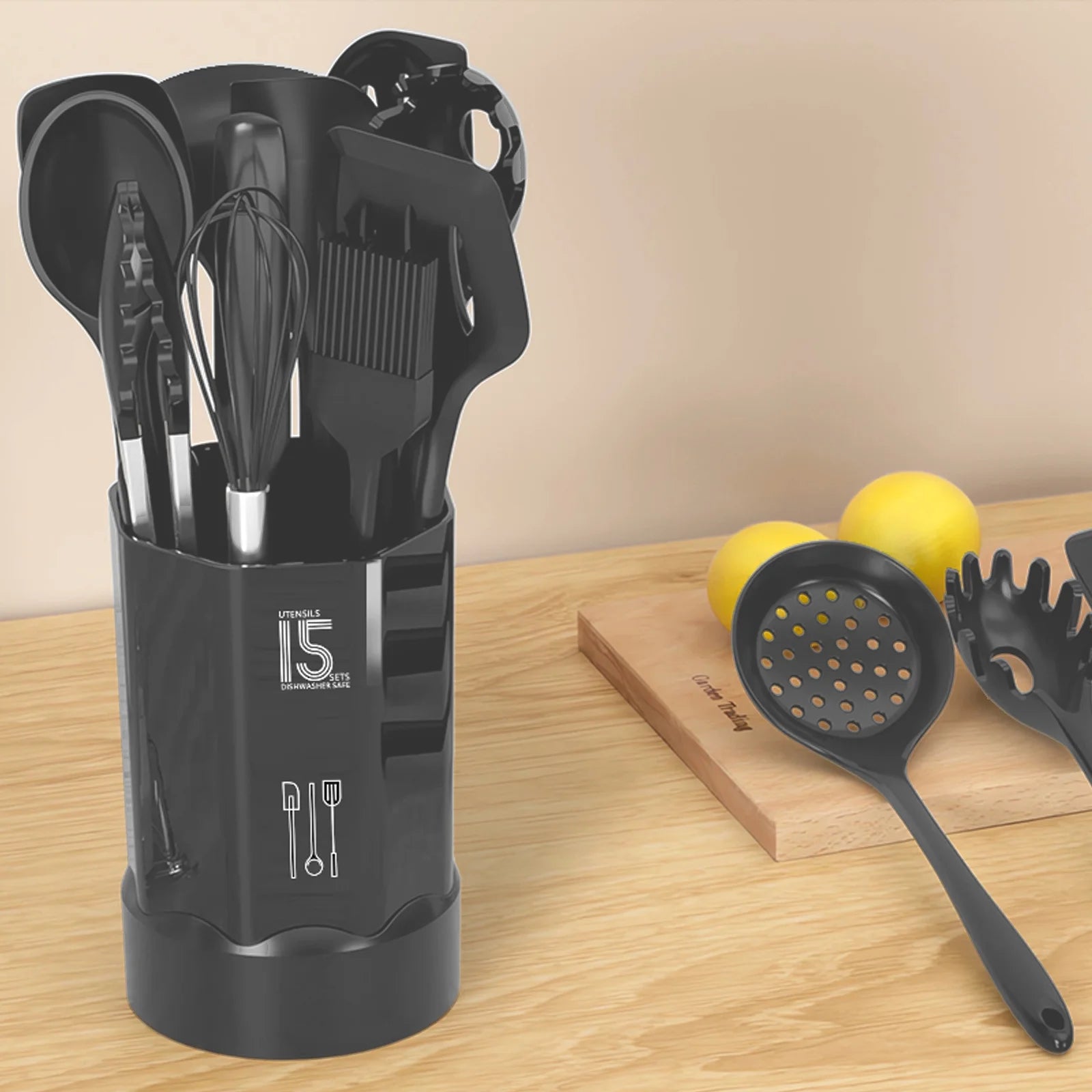 Silicone Cooking Utensils Set - Heat Resistant Kitchen Utensils BPA Free,Turner Tongs,Spatula,Spoon,Brush,Whisk,Kitchen Utensil Gadgets Tools Set for Nonstick Cookware,Dishwasher Safe (Gray)