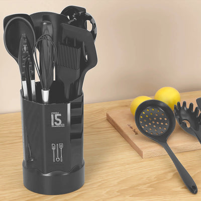Silicone Cooking Utensils Set - Heat Resistant Kitchen Utensils BPA Free,Turner Tongs,Spatula,Spoon,Brush,Whisk,Kitchen Utensil Gadgets Tools Set for Nonstick Cookware,Dishwasher Safe (Gray)