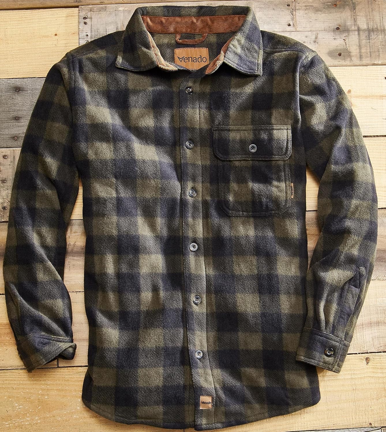 Venado Mens Plaid Shirts for Men - Heavyweight Buffalo Plaid Fleece Shirt - Soft