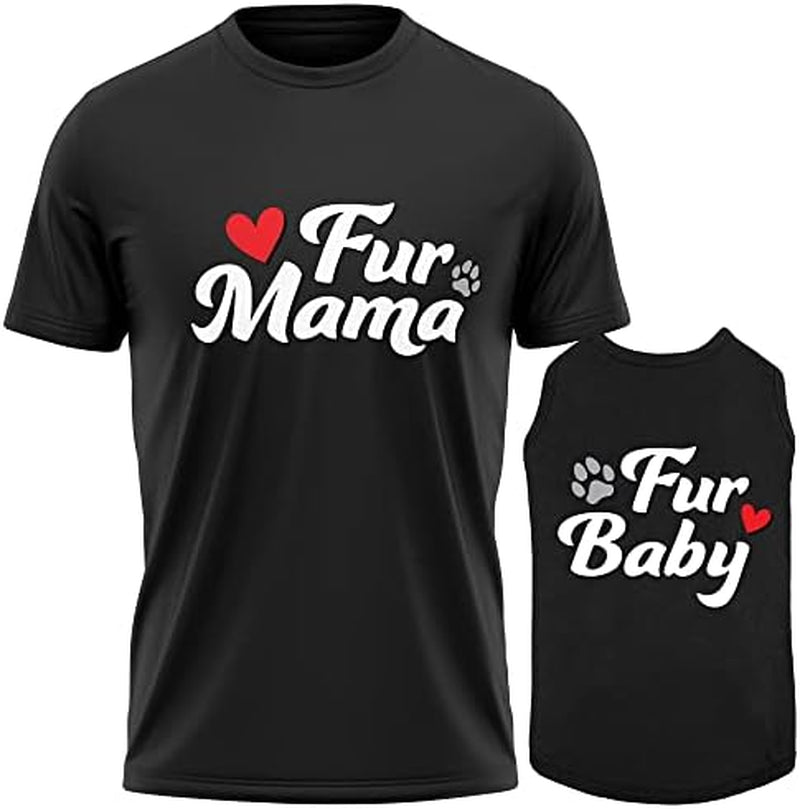 APPARELYN Dog and Owner Matching Clothes - Adorable Fur Mama Fur Baby Dog Matching Outfits with Owners - Soft Pet Clothes Black
