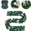 Mortime 9 FT LED Christmas Garland with Berries Bows Christmas Balls, Pre-Lit Artificial Garland with 50 Warm White LED Lights for Indoor Outdoor Christmas Decorations