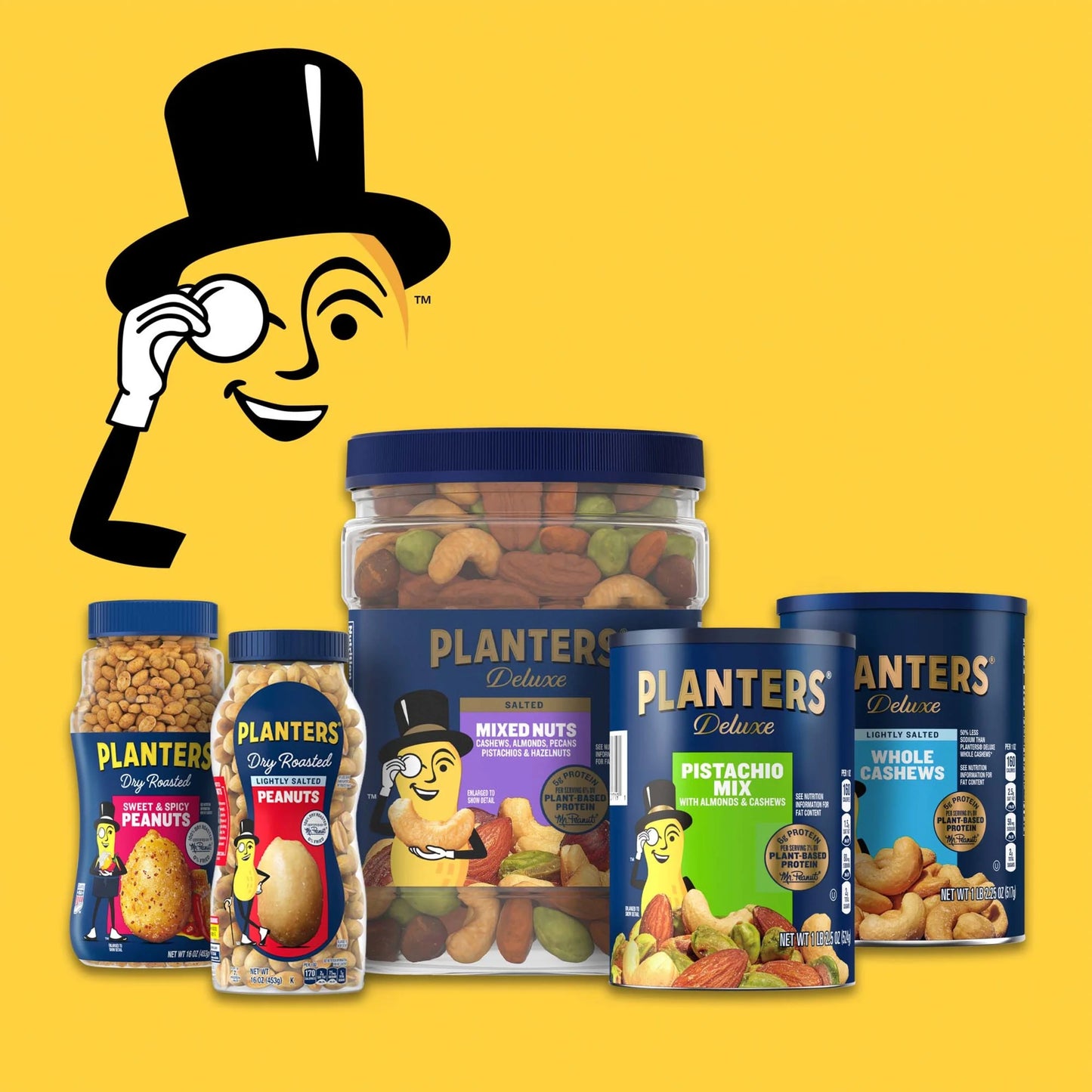 (4 Pack) PLANTERS Honey Roasted Peanuts, Party Snacks, Plant-Based Protein, 16 Oz Jar