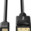 Mini Displayport to DP Cable, 6 Feet, Gold-Plated - 4K@60Hz, 2K@144Hz - Black