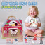 QIAHO Farm Animal Toys Take along Barn Playset for Toddlers with 10 Realistic Animal Figurines, Pretend Play Educational Gift