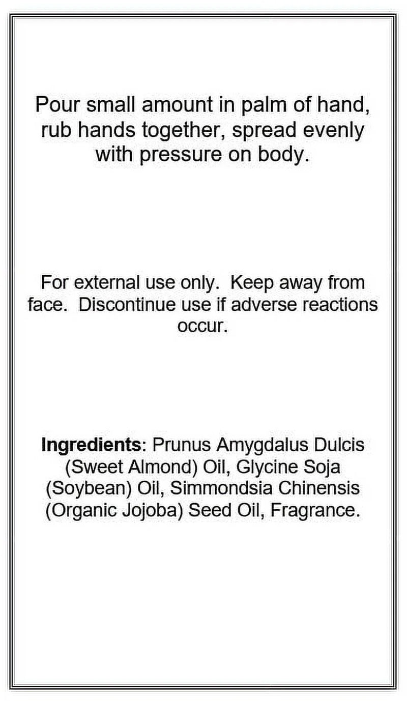 Warm Vanilla Sugar Massage Oil by Eclectic Lady, 4 Oz, Sweet Almond Oil and Jojoba Oil