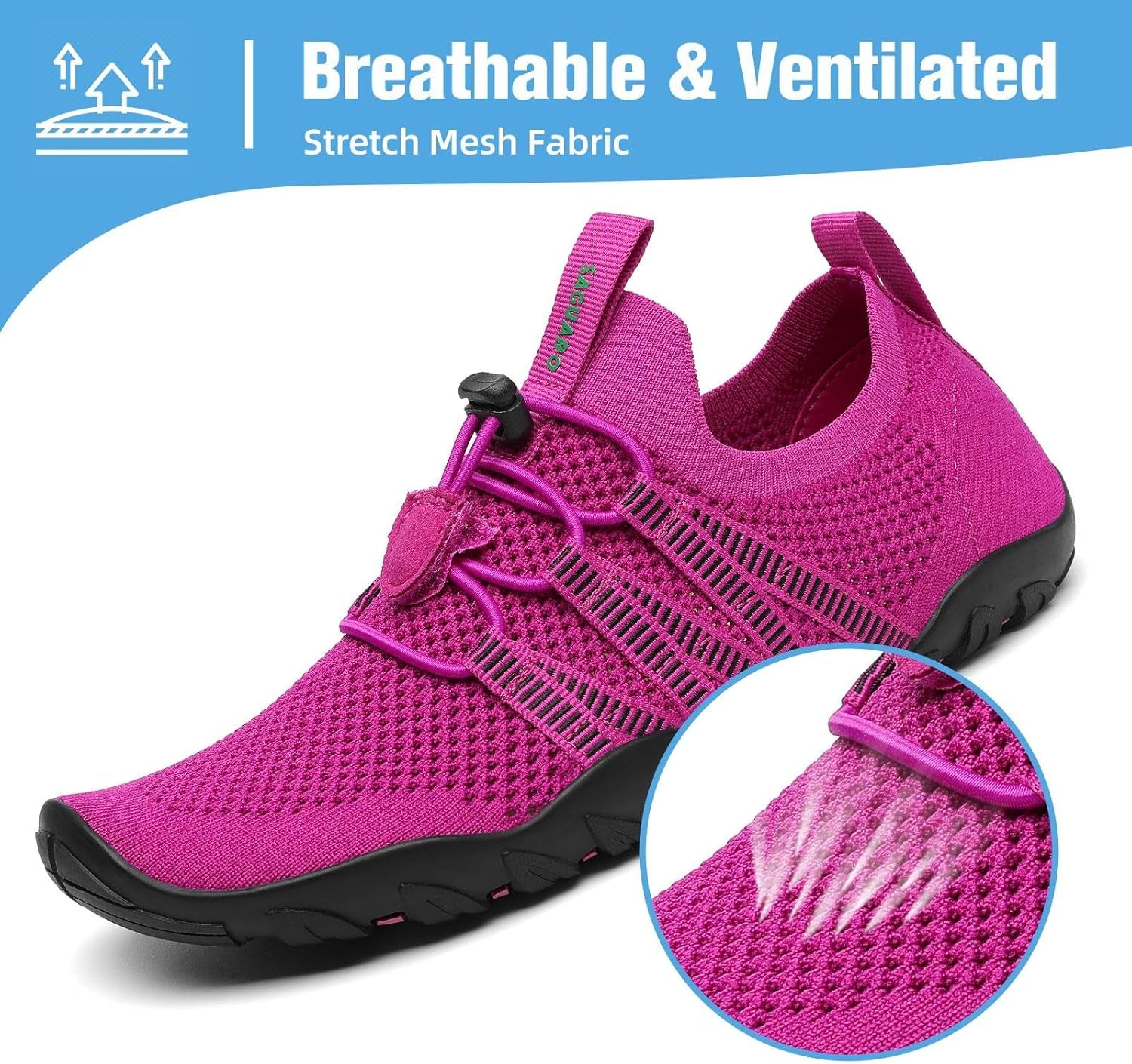 Mishansha Water Shoes for Women Men, Quick-Dry Barefoot Swim Shoes with Drainage Holes, Lightweight Aqua Shoe for Beach Pool River Boating Yoga Walking