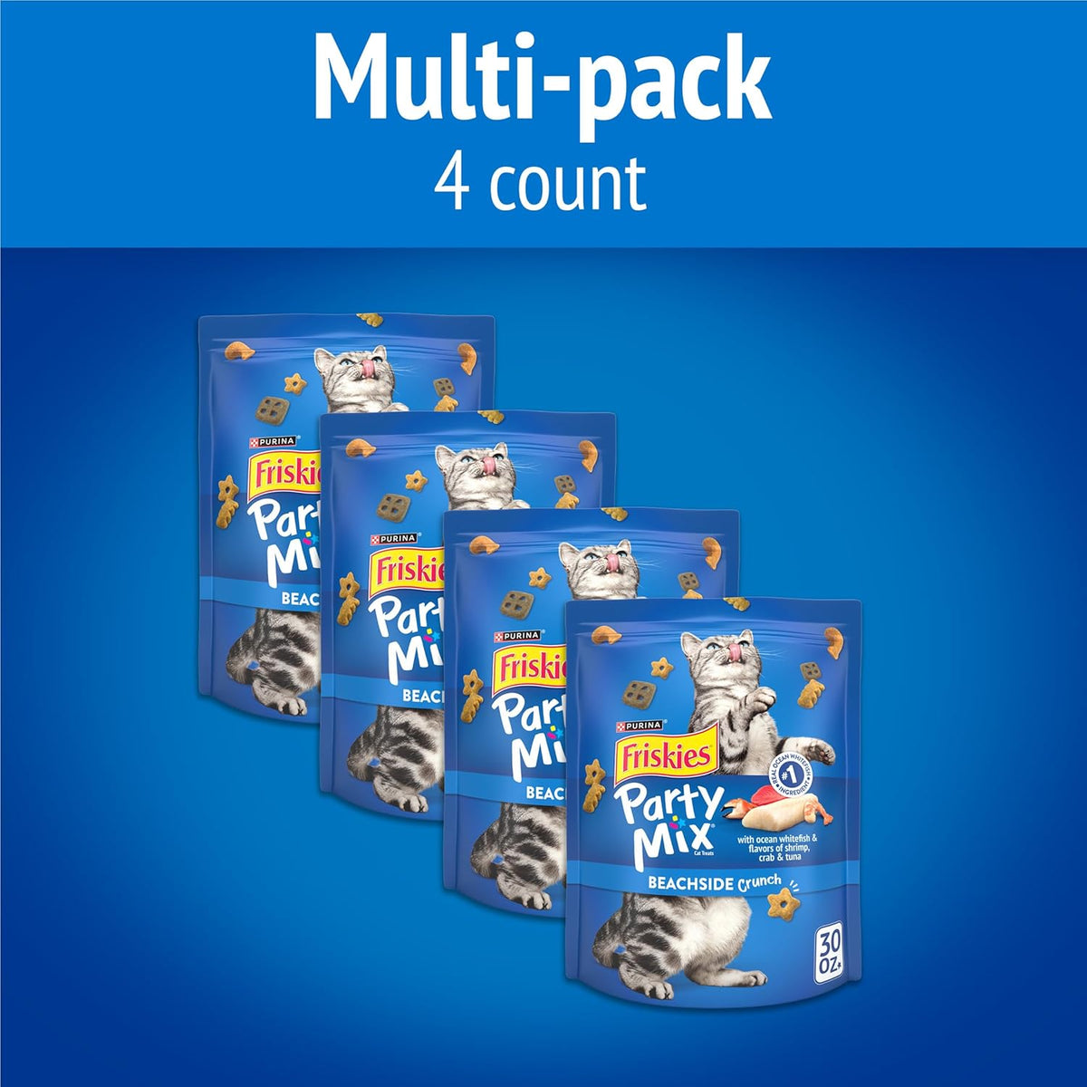 Friskies Purina Party Mix Beachside Crunch Treats, 30 Oz Pouch
