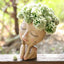 Face Head Planter Succulent Plant Flower Pot Resin Container with Drain Holes Flowerpot Figure Garden Decor Tabletop Ornament