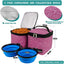 Petami Dog Travel Bag Backpack, Airline Approved Dog Bags for Traveling, Puppy Diaper Bag Supplies, Pet Camping Essentials Hiking Accessories Dog Mom Gift, Food Container, Collapsible Bowls, Pink