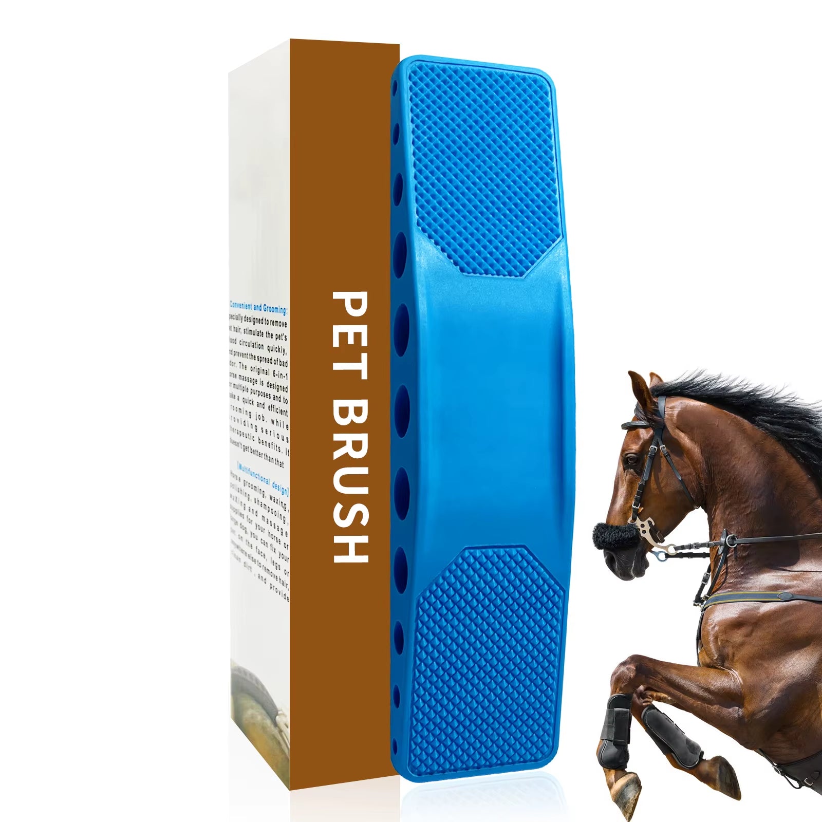 Horse Grooming Brush, Horse Brushes, Horse Massage Comb, Upgraded TPR Horse Hair Brush, Pet Grooming Supplies Set for Horse Dog