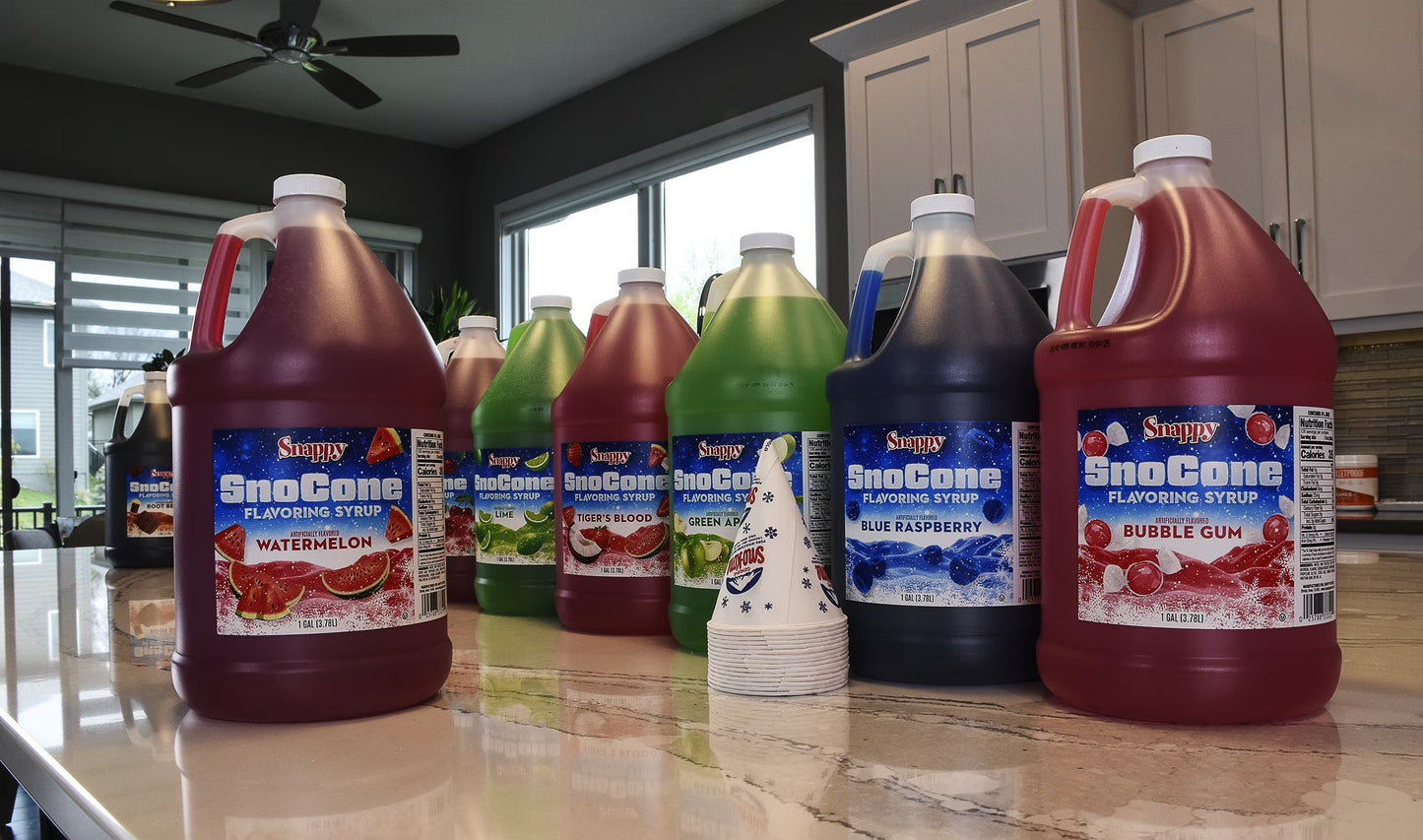 Snappy Fruit Punch Sno Cone Syrup, Flavored Syrup for Shaved Ice, 1 Gallon (128 Oz)