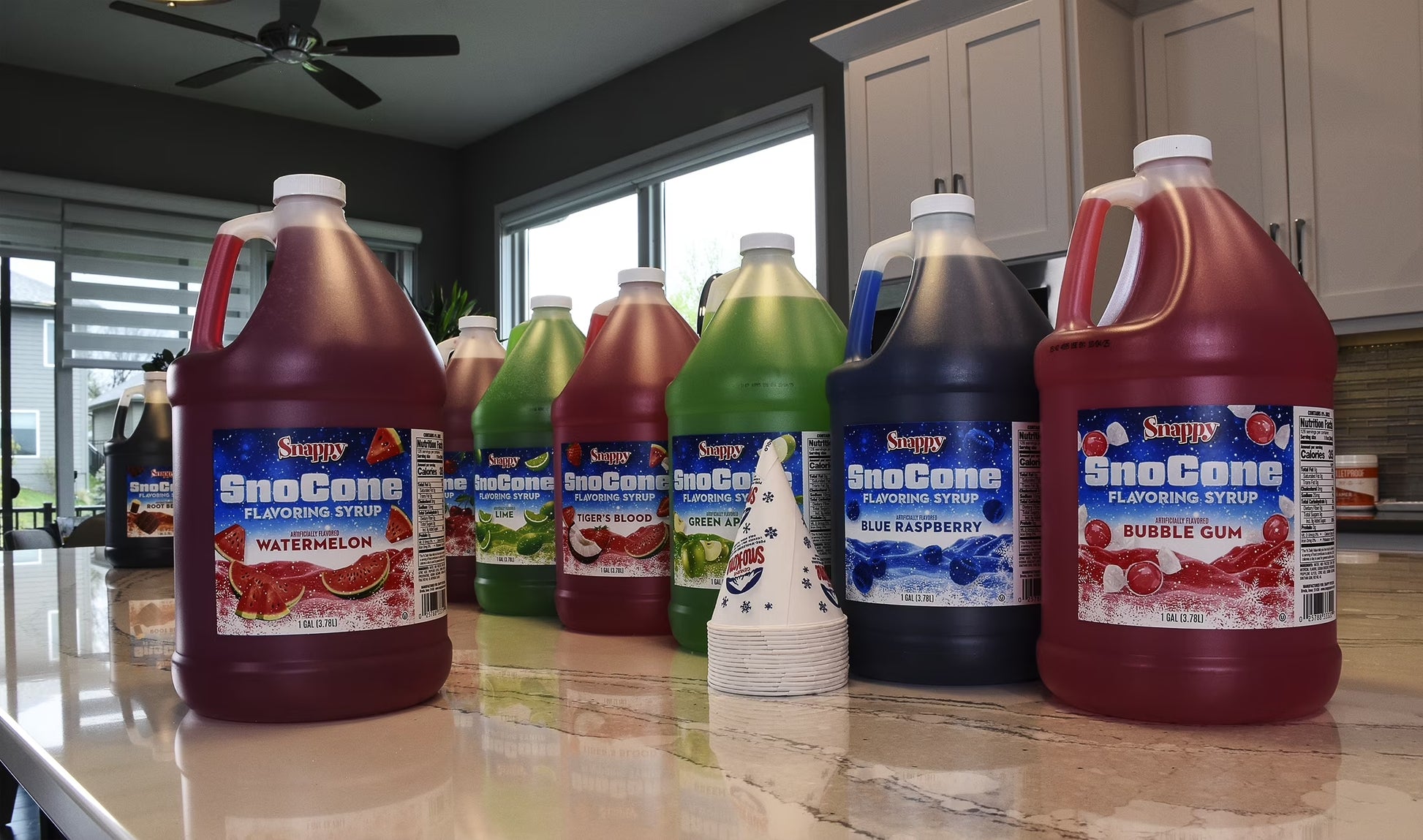 Snappy Fruit Punch Sno Cone Syrup, Flavored Syrup for Shaved Ice, 1 Gallon (128 Oz)
