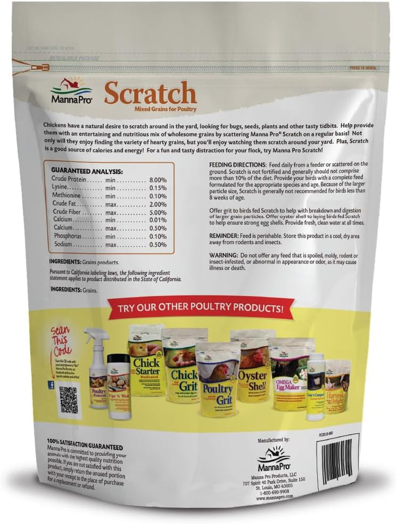 Manna Pro Ultimate Chicken Scratch Multigrain Treat, 10 Lb Bag | Nutrient-Rich Scratch Grain Blend, Natural Multigrain Treat, Encourages Natural Foraging, for Chickens & Poultry