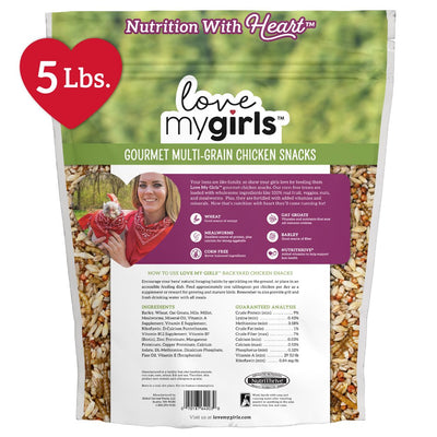 Love My Girls 5-Grain & Worms Gourmet Chicken Snacks, 5 Lb. Bag