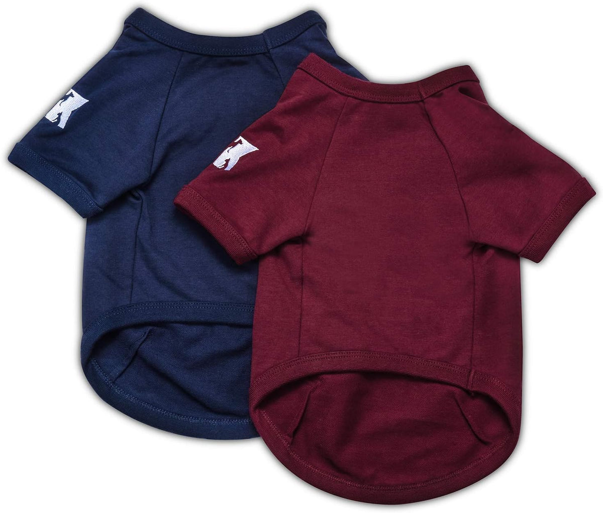 Koneseve 2-Pack Dog Shirt for Small Dogs, Soft Cotton Cat Clothes Plain - S