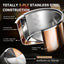 Ciwete Whole Tri-Ply 18/10 Stainless Steel Cookware Set, 10 Pcs Elegant Copper Pots and Pans Set, Induction Cookware, Frying Pans, Saucepans & Stock Pot with Lid, Ideal Gift for Wedding, Housewarming